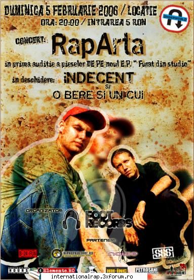 va invita duminica 5 februarie in club underworld la un concert incendiar raparta care vor canta in