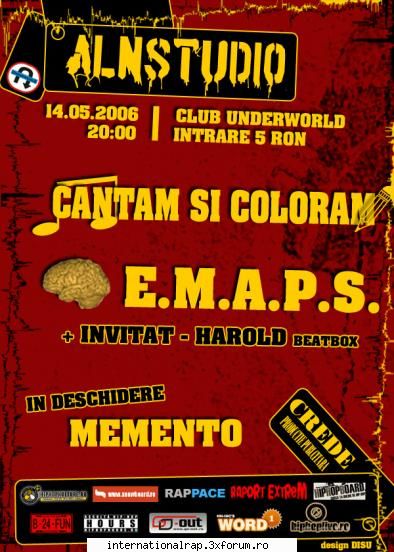 duminica 14 mai 2006 incepand cu ora: 20:00 clubul underworld impreuna cu aln studio prezinta:
